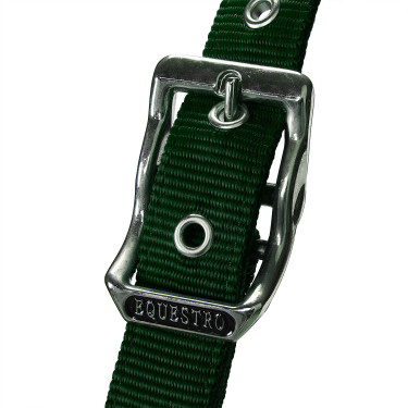 Capestro in nylon con lunghina e imbottitura in pile Equestro Verde Capestro in nylon con lunghina e imbottitura in pile Equestro Verde