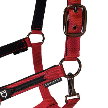 Capestro in nylon con lunghina Elegance Equestro Rosso