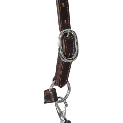 Capestro in cuoio con protezione ergonomica e capezzina in corda Acavallo Marrone scuro
