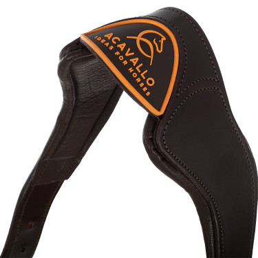 Capezzina in cuoio con protezione ergonomica in vitello Acavallo Marrone scuro