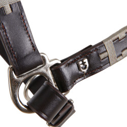 Capezzina in cuoio con motivo geometrico Polo Equestro Marrone scuro Capezzina in cuoio con motivo geometrico Polo Equestro Marrone scuro