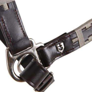 Capezzina in cuoio con motivo geometrico Polo Equestro Marrone scuro Capezzina in cuoio con motivo geometrico Polo Equestro Marrone scuro
