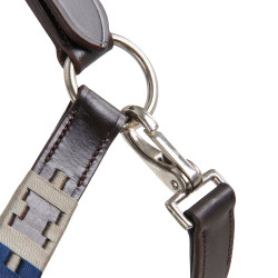 Capezzina in cuoio con motivo geometrico Polo Equestro Marrone scuro Capezzina in cuoio con motivo geometrico Polo Equestro Marrone scuro