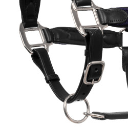 Capezzina in cuoio con inserti in nylon intrecciato Equestro Nero / blu navy Blu marino