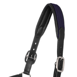 Capezzina in cuoio con inserti in nylon intrecciato Equestro Nero / blu navy Blu marino
