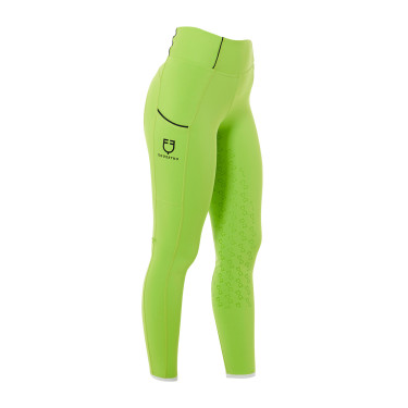 Leggings da bambina aderenti con grip e logo Equestro Leggings da bambina aderenti con grip e logo Equestro