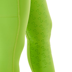 Leggings da bambina aderenti con grip e logo Equestro Verde lime Leggings da bambina aderenti con grip e logo Equestro Verde lime