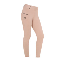Leggings da bambina aderenti con grip e logo Equestro Cammeo rosa Leggings da bambina aderenti con grip e logo Equestro Cammeo rosa