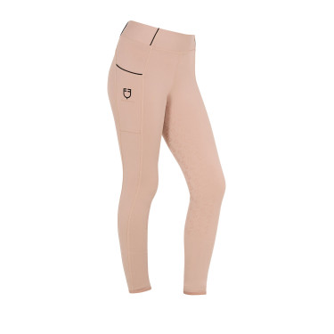 Leggings da bambina aderenti con grip e logo Equestro Leggings da bambina aderenti con grip e logo Equestro