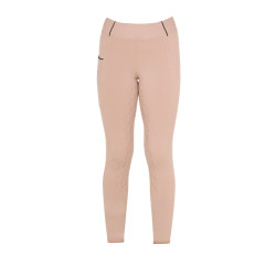 Leggings da bambina aderenti con grip e logo Equestro Cammeo rosa Leggings da bambina aderenti con grip e logo Equestro Cammeo rosa
