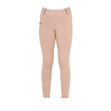 Leggings da bambina aderenti con grip e logo Equestro Leggings da bambina aderenti con grip e logo Equestro