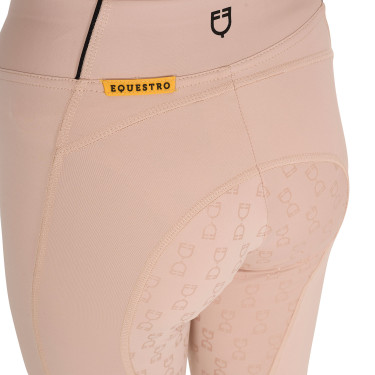 Leggings da bambina aderenti con grip e logo Equestro Leggings da bambina aderenti con grip e logo Equestro