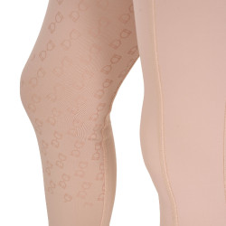 Leggings da bambina aderenti con grip e logo Equestro Cammeo rosa Leggings da bambina aderenti con grip e logo Equestro Cammeo rosa