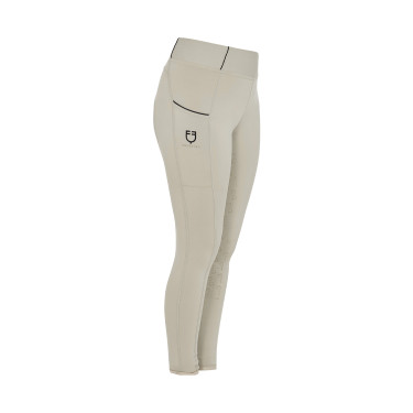Leggings da bambina aderenti con grip e logo Equestro