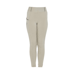 Leggings da bambina aderenti con grip e logo Equestro Tan Oxford Rosa