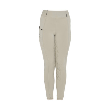 Leggings da bambina aderenti con grip e logo Equestro Leggings da bambina aderenti con grip e logo Equestro
