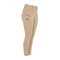 Legging fille cintré avec grip et logo Equestro Blanc / blanc