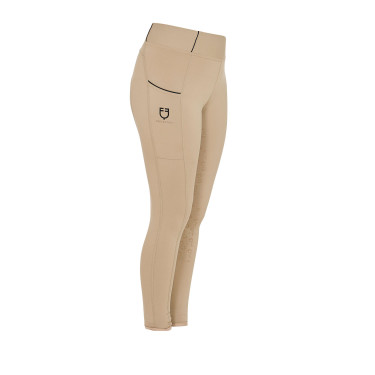 Leggings da bambina aderenti con grip e logo Equestro Leggings da bambina aderenti con grip e logo Equestro