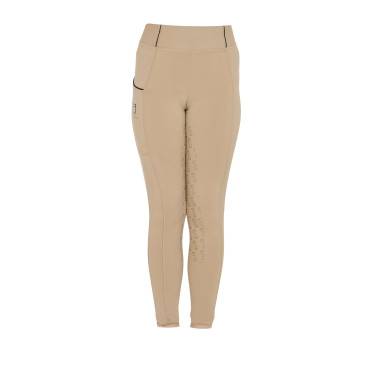 Leggings da bambina aderenti con grip e logo Equestro Leggings da bambina aderenti con grip e logo Equestro