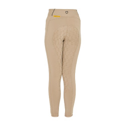 Leggings da bambina aderenti con grip e logo Equestro Incenso Beige