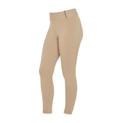 Leggings da bambina aderenti con grip e logo Equestro Incenso Beige