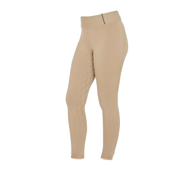 Leggings da bambina aderenti con grip e logo Equestro Leggings da bambina aderenti con grip e logo Equestro