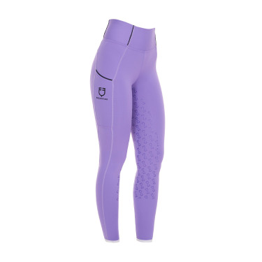 Leggings da bambina aderenti con grip e logo Equestro Leggings da bambina aderenti con grip e logo Equestro