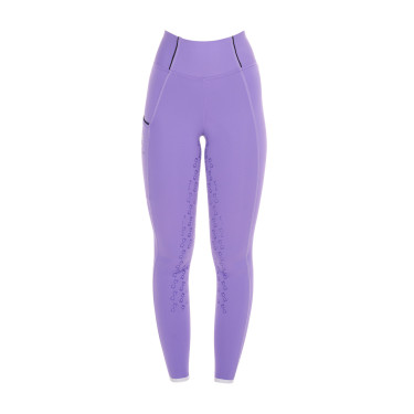 Leggings da bambina aderenti con grip e logo Equestro Leggings da bambina aderenti con grip e logo Equestro
