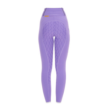 Leggings da bambina aderenti con grip e logo Equestro Leggings da bambina aderenti con grip e logo Equestro