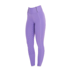 Leggings da bambina aderenti con grip e logo Equestro Dalia viola Leggings da bambina aderenti con grip e logo Equestro Dalia viola