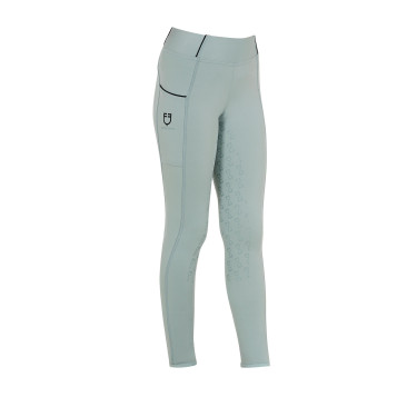Leggings da bambina aderenti con grip e logo Equestro Leggings da bambina aderenti con grip e logo Equestro