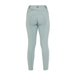 Leggings da bambina aderenti con grip e logo Equestro Nebbia grigia Blu Leggings da bambina aderenti con grip e logo Equestro Nebbia grigia Blu