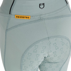 Leggings da bambina aderenti con grip e logo Equestro Nebbia grigia Blu Leggings da bambina aderenti con grip e logo Equestro Nebbia grigia Blu