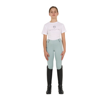 Leggings da bambina aderenti con grip e logo Equestro Leggings da bambina aderenti con grip e logo Equestro