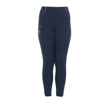 Leggings da bambina aderenti con grip e logo Equestro Leggings da bambina aderenti con grip e logo Equestro