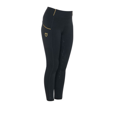 Leggings da bambina aderenti con grip e logo Equestro Leggings da bambina aderenti con grip e logo Equestro