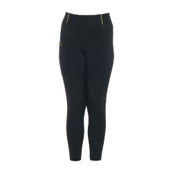 Leggings da bambina aderenti con grip e logo Equestro Nero Leggings da bambina aderenti con grip e logo Equestro Nero