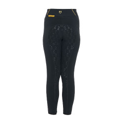 Leggings da bambina aderenti con grip e logo Equestro Nero Leggings da bambina aderenti con grip e logo Equestro Nero