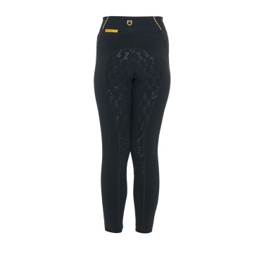 Leggings da bambina aderenti con grip e logo Equestro Leggings da bambina aderenti con grip e logo Equestro