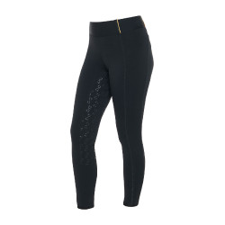 Leggings da bambina aderenti con grip e logo Equestro Nero Leggings da bambina aderenti con grip e logo Equestro Nero