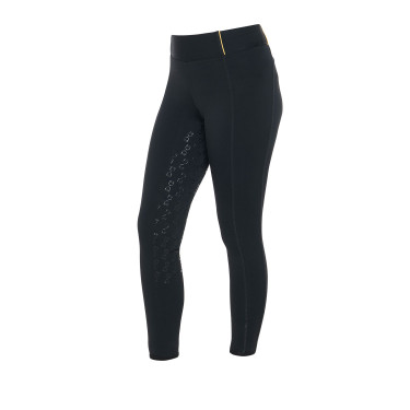 Leggings da bambina aderenti con grip e logo Equestro Leggings da bambina aderenti con grip e logo Equestro