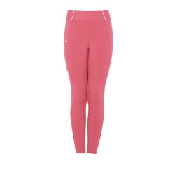 Leggings da bambina aderenti con grip e logo Equestro Fucsia Rosa Leggings da bambina aderenti con grip e logo Equestro Fucsia Rosa