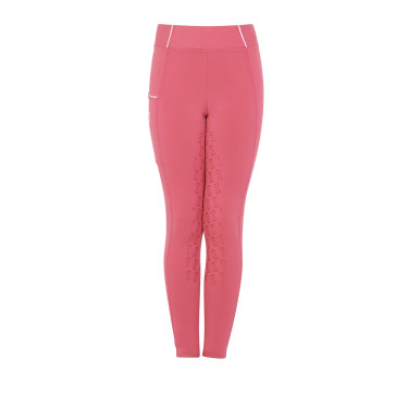 Leggings da bambina aderenti con grip e logo Equestro Leggings da bambina aderenti con grip e logo Equestro
