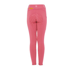 Leggings da bambina aderenti con grip e logo Equestro Fucsia Rosa Leggings da bambina aderenti con grip e logo Equestro Fucsia Rosa