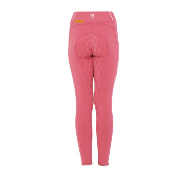 Leggings da bambina aderenti con grip e logo Equestro Leggings da bambina aderenti con grip e logo Equestro