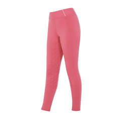 Leggings da bambina aderenti con grip e logo Equestro Fucsia Rosa Leggings da bambina aderenti con grip e logo Equestro Fucsia Rosa