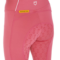 Leggings da bambina aderenti con grip e logo Equestro Fucsia Rosa Leggings da bambina aderenti con grip e logo Equestro Fucsia Rosa