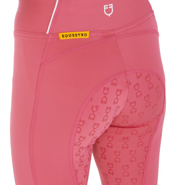 Leggings da bambina aderenti con grip e logo Equestro Leggings da bambina aderenti con grip e logo Equestro
