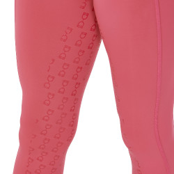 Leggings da bambina aderenti con grip e logo Equestro Fucsia Rosa Leggings da bambina aderenti con grip e logo Equestro Fucsia Rosa