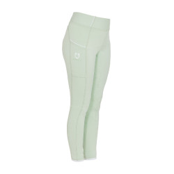 Leggings da bambina aderenti con grip e logo Equestro Verde chiaro Leggings da bambina aderenti con grip e logo Equestro Verde chiaro